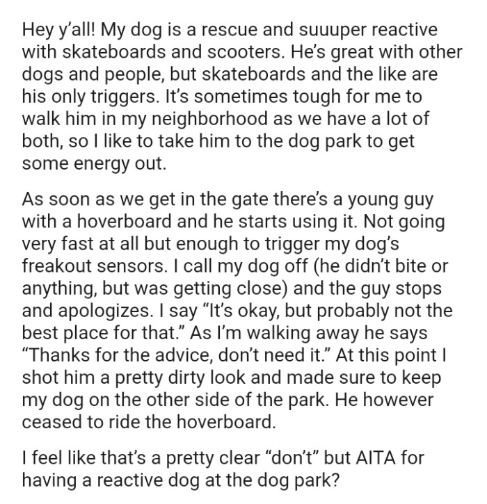 As soon as they get in the gate, there’s a young guy with a hoverboard and he starts using it