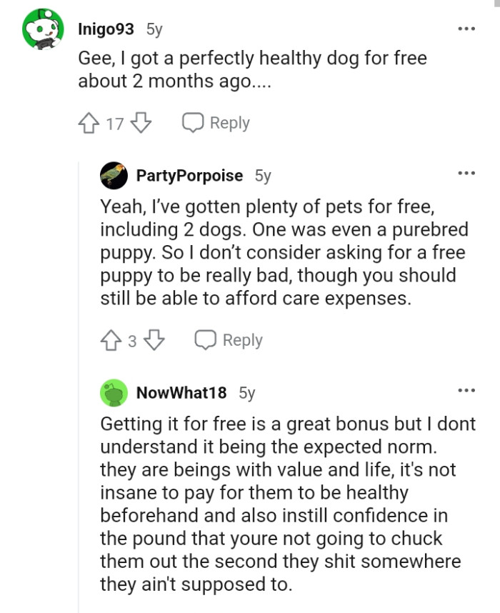Another Redditor who has gotten plenty of pets for free