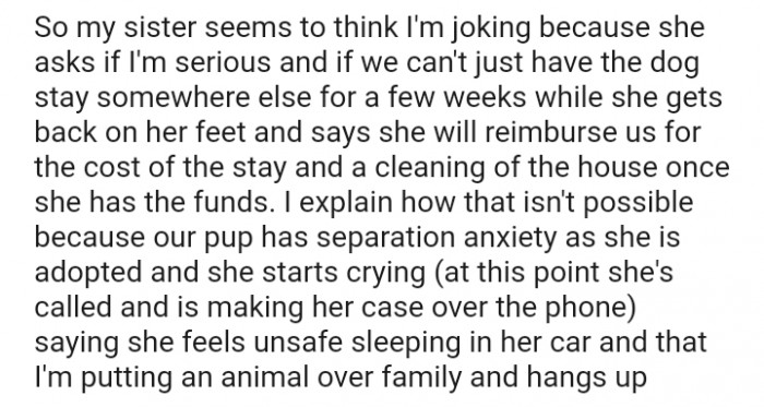 The OP explained how that isn't possible because their pup has separation anxiety