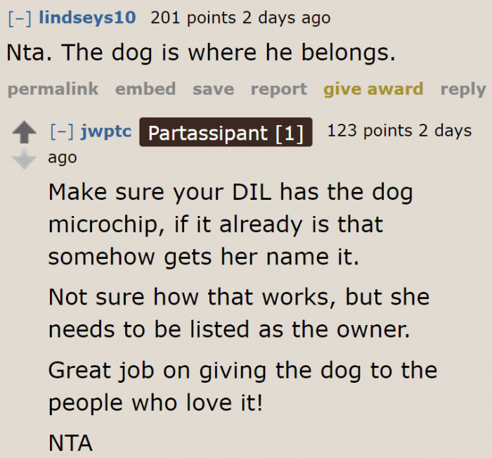A microchip is always a good idea.