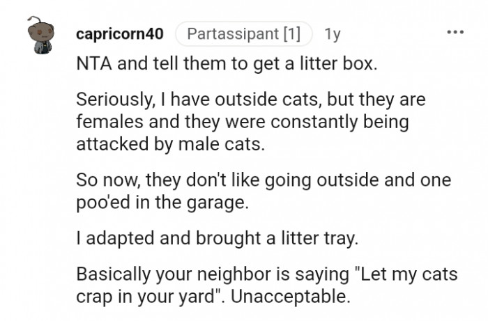 Tell them to get a litter box