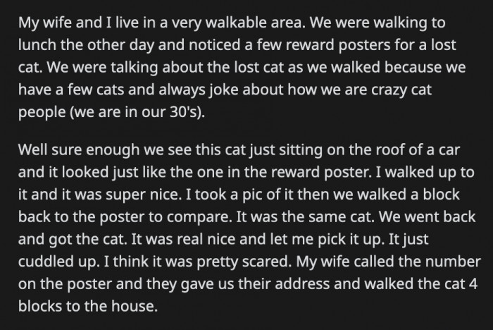 The dad looked at OP as if he had committed a sin, while the mom asked him if OP really wanted them to give him the reward.