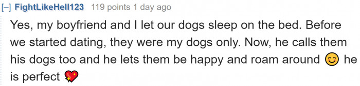 She's lucky with her boyfriend.