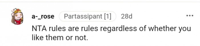 It doesn't matter if you like the rules or not