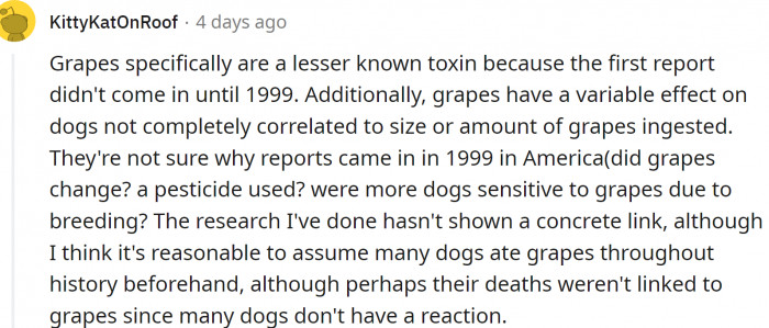 Redditors shed some light on this information about grapes.