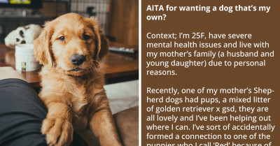 A Dog Breeder's Daughter Wants To Keep A Puppy Because She Has A Bond With It And Believes It Could Help Improve Her Mental Health