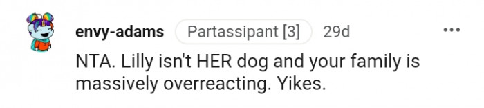 Your family is massively overreacting