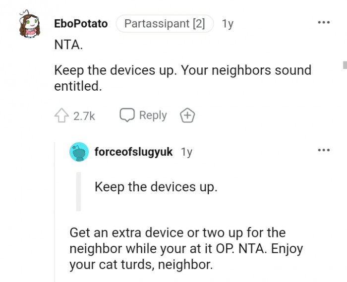 This Redditor encourages the OP to keep the devices up