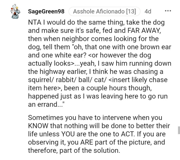 You can intervene when you know nothing else can be done