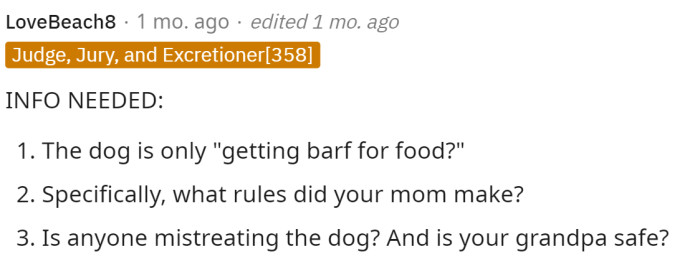 This person wants to know a bit more information before making a judgment call on this issue. Stay tuned for OP's comment in response to this one.