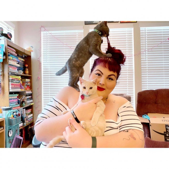 Wanted a photo with the kittens. This is what I got.