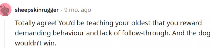 That's not the lesson you want to teach your kid