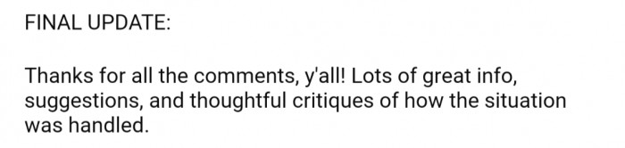 Finally, OP gave us one last update